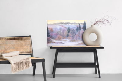 Ljuddämpande tavla - Winter forest in the valley