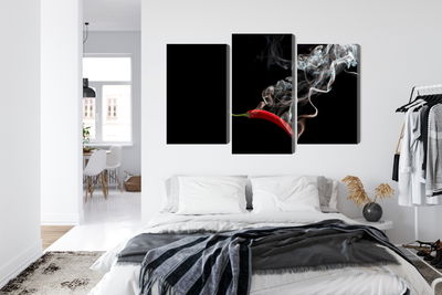 Ljuddämpande tavla - Red chili with smoke