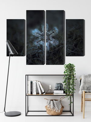 Ljuddämpande tavla - Snow flake in 3d macro scale