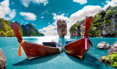 Ljuddämpande tavla - Boats at the andaman sea