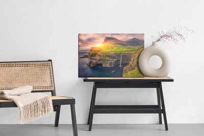 Ljuddämpande tavla - Sunset among the mountains