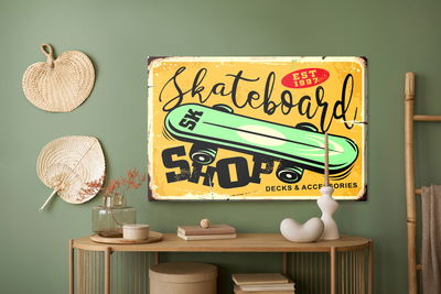 Ljuddämpande tavla - Skateboard and retro