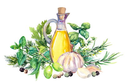 Ljuddämpande tavla - Oil with herbs and spices