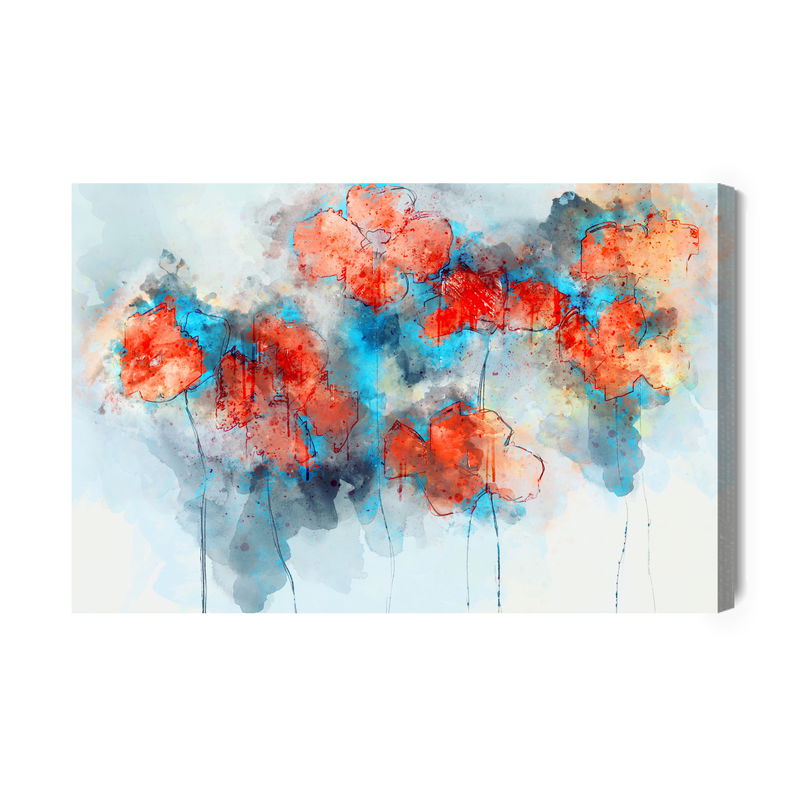 Ljuddämpande tavla - Watercolor poppies