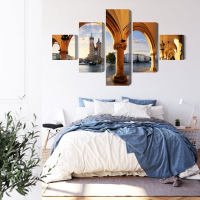 Ljuddämpande tavla - View of Kraków at sunset