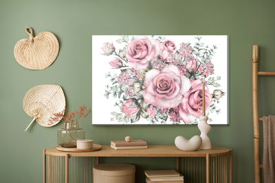 Ljuddämpande tavla - Flowers and rose buds