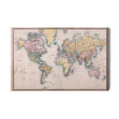 Ljuddämpande tavla - World map in the old style