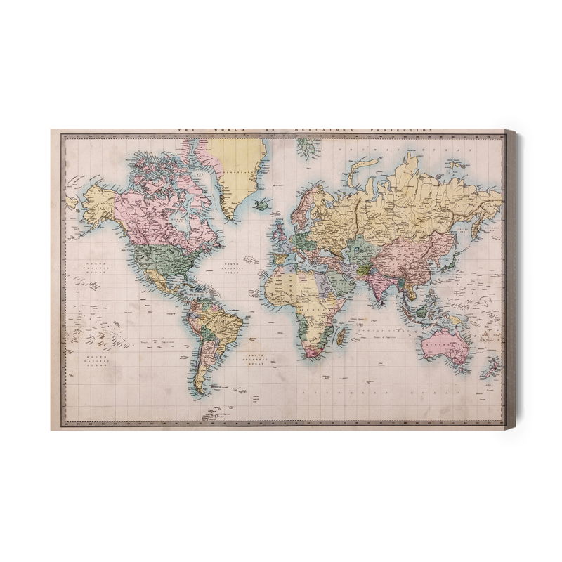 Ljuddämpande tavla - World map in the old style