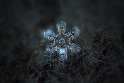 Ljuddämpande tavla - Snow flake in 3d macro scale