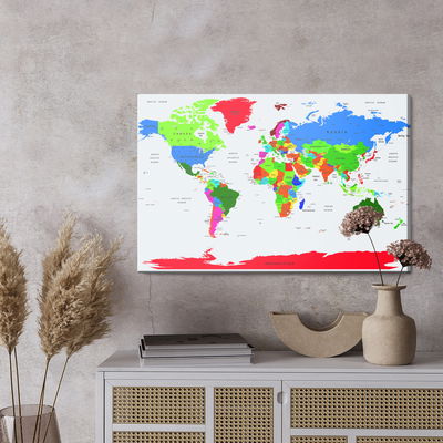 Ljuddämpande tavla - Colorful world political map