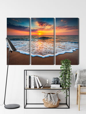 Ljuddämpande tavla - Sunset on the sea 3d