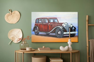 Ljuddämpande tavla - Red vintage car