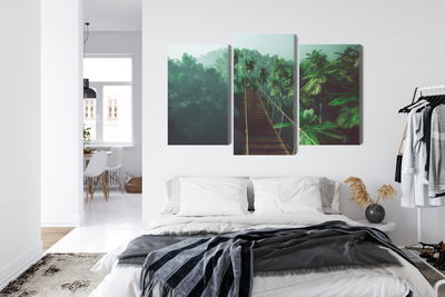 Ljuddämpande tavla - Rope bridge in the jungle 3d