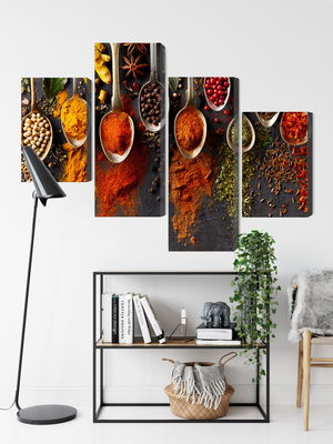 Ljuddämpande tavla - Spices on a black background