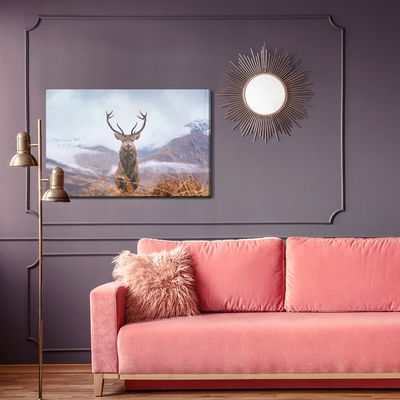 Ljuddämpande tavla - Deer and winter mountains