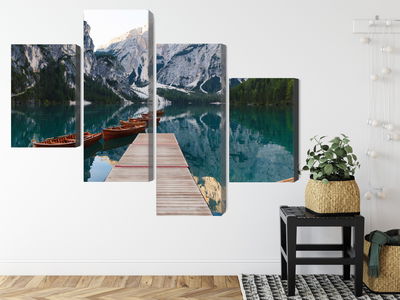 Ljuddämpande tavla - Lake braies in Italy