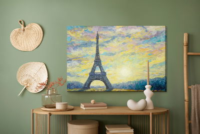Ljuddämpande tavla - Eiffel tower and sunset