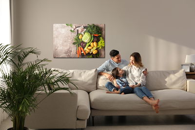 Ljuddämpande tavla - Vegetables on concrete