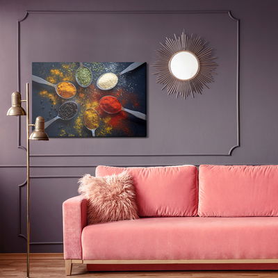 Ljuddämpande tavla - Coloured spices on spoons