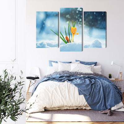 Ljuddämpande tavla - Yellow crocuses breaking