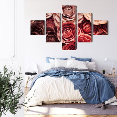 Ljuddämpande tavla - Colorful flowers close up 3d