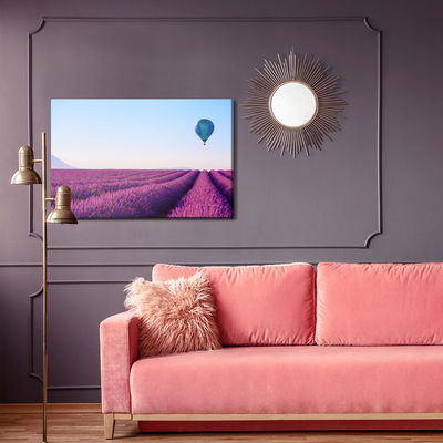 Ljuddämpande tavla - Balloon over a lavender field