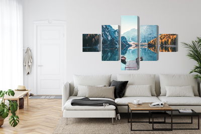 Ljuddämpande tavla - Lake braies in the italian