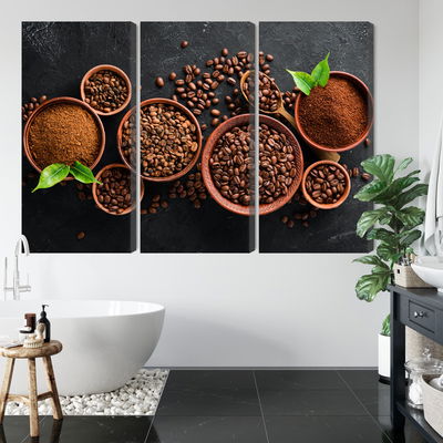 Ljuddämpande tavla - Ground coffee and beans