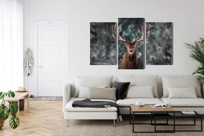 Ljuddämpande tavla - Deer in the forest 3d