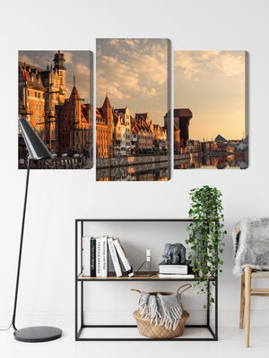 Ljuddämpande tavla - The port of gdansk at sunset