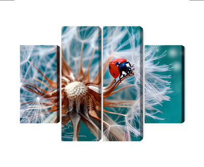 Ljuddämpande tavla - Ladybug on a dandelion