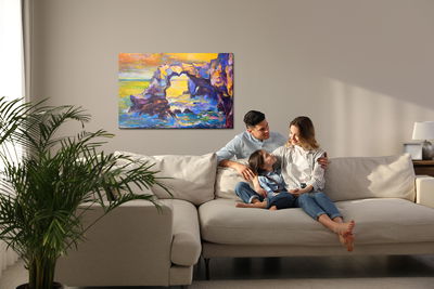 Ljuddämpande tavla - Sea and cliff