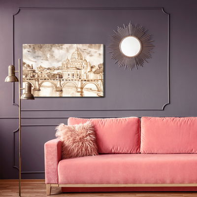 Ljuddämpande tavla - Rome painted with watercolor