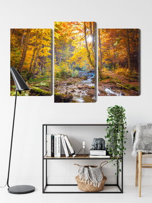 Ljuddämpande tavla - 3d autumn forest landscape