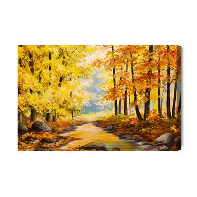 Ljuddämpande tavla - Rocks in the autumn forest