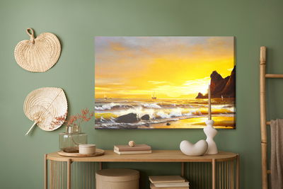Ljuddämpande tavla - Sea and sunset