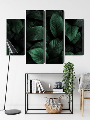 Ljuddämpande tavla - Green leaves on a macro scale