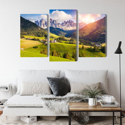 Ljuddämpande tavla - Sunny day in the mountains