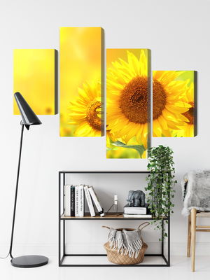 Ljuddämpande tavla - Blooming sunflowers 3d