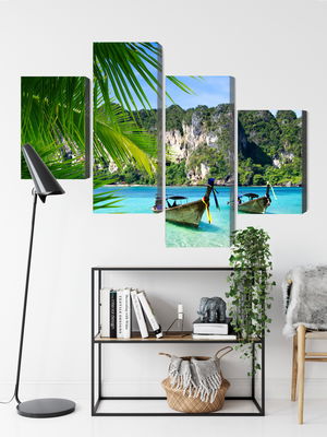 Ljuddämpande tavla - Tropical landscape 3d