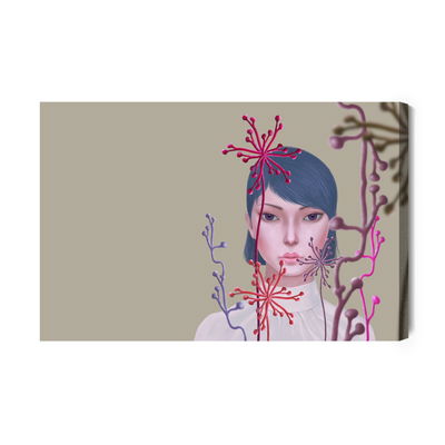 Ljuddämpande tavla - Woman and flower . concept