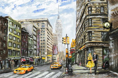 Ljuddämpande tavla - New York street as painted