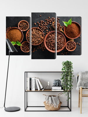 Ljuddämpande tavla - Ground coffee and beans