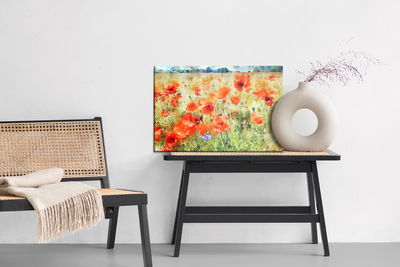 Ljuddämpande tavla - Watercolor poppies