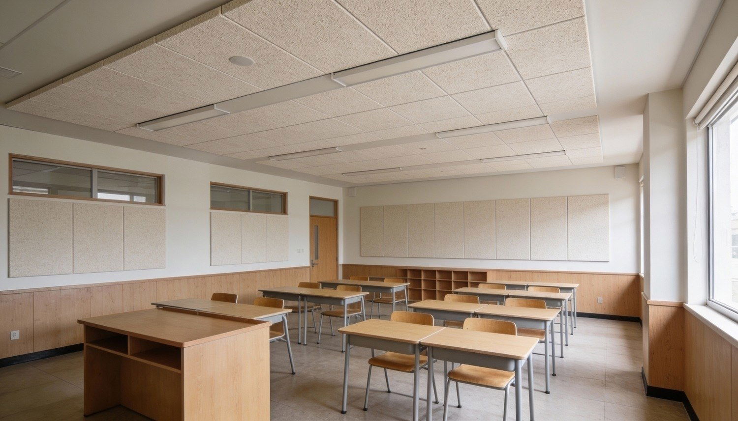 Ljudabsorbera skolsal