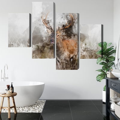 Ljuddämpande tavla - A deer painted with 3d