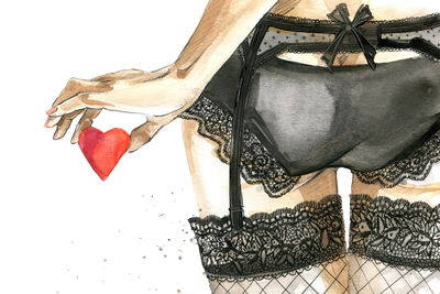 Ljuddämpande tavla - Woman in underwear painted