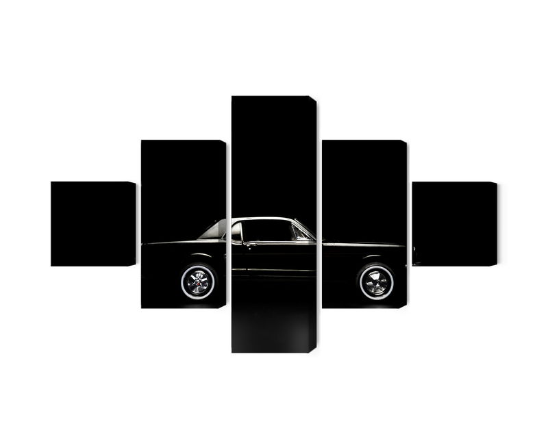 Ljuddämpande tavla - Black retro car on a dark