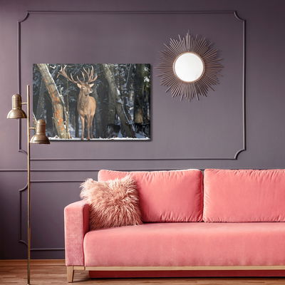 Ljuddämpande tavla - A deer among the trees