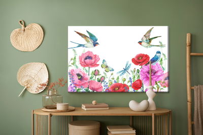 Ljuddämpande tavla - Watercolor poppies